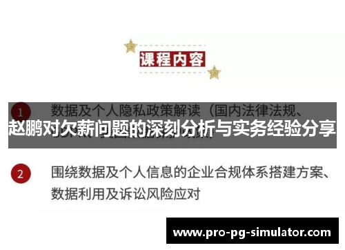 赵鹏对欠薪问题的深刻分析与实务经验分享 赵鹏对欠薪问题的深刻分析与实务经验分享