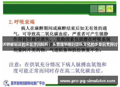 沃顿被驱逐的深层原因解析：从管理策略到团队文化的多重因素探讨